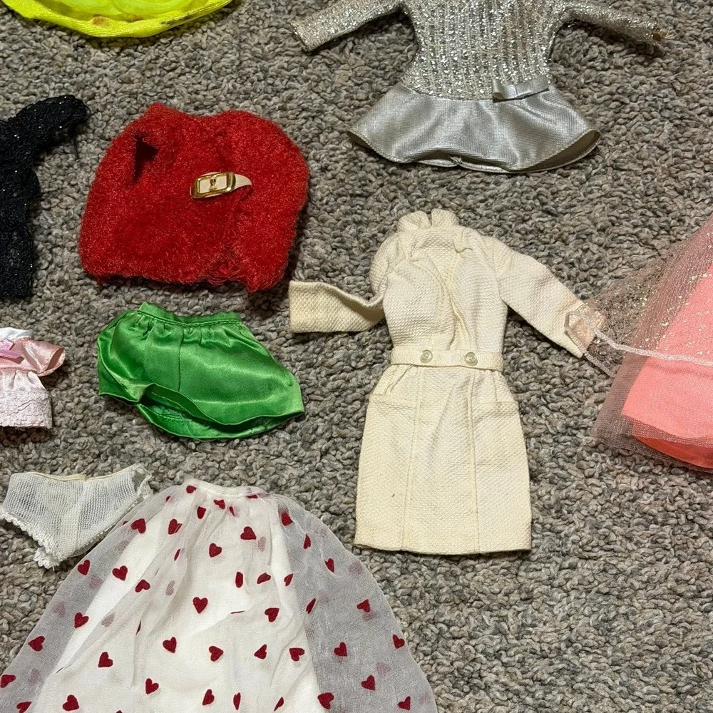 Vintage Barbie Mattel Doll Clothes Lot Dresses Tops Skirts Accessories Mixed TLC